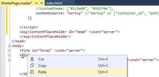 Header in Master Page